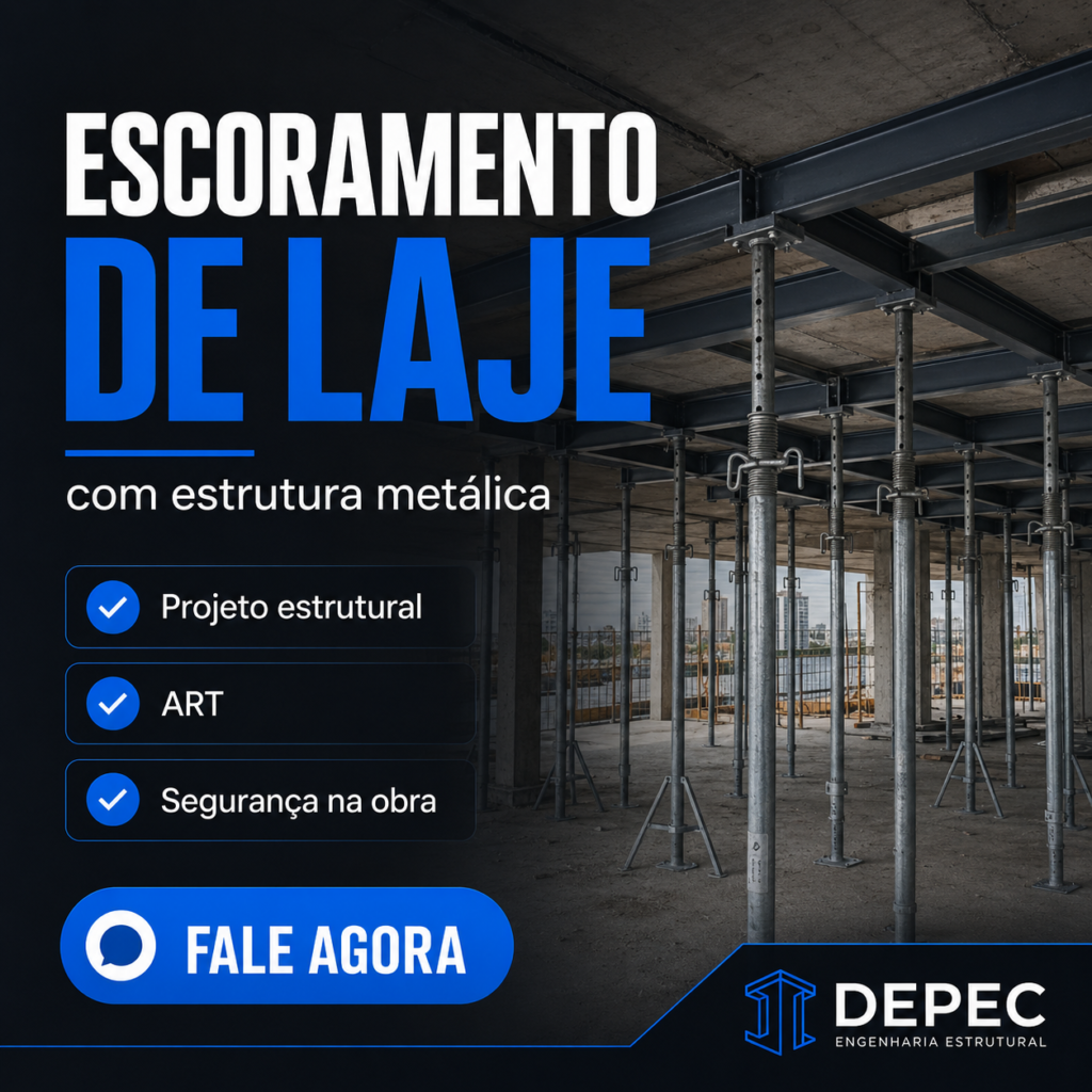 escoramento de laje com estrutura metálica em Sacomã